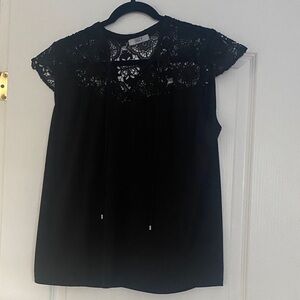Suzy Shier Black Lace Blouse